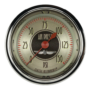 Classic Instruments CIAN118SHC American Nickel - Air Pressure Gauge Full Sweep 2-1/8"