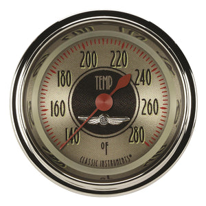 Classic Instruments CIAN126SHC-02 American Nickel - Water Temp Gauge Full Sweep 2-1/8"