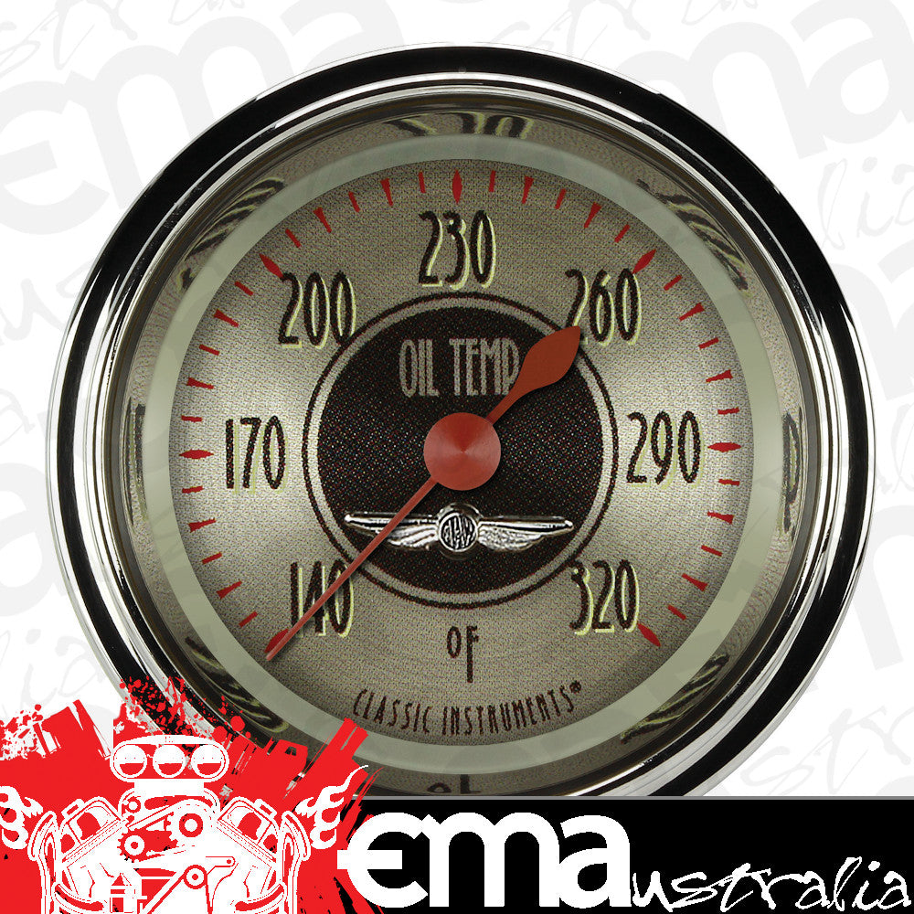 Classic Instruments CIAN128SHC American Nickel - Oil Temp Gauge Full Sweep 2-1/8"
