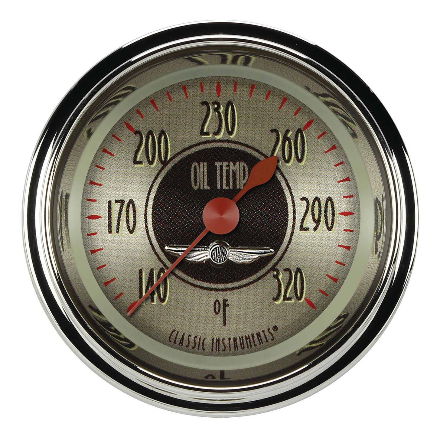 Classic Instruments CIAN128SHC American Nickel - Oil Temp Gauge Full Sweep 2-1/8"