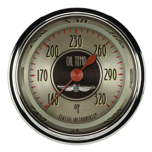 Classic Instruments CIAN128SHC American Nickel - Oil Temp Gauge Full Sweep 2-1/8"