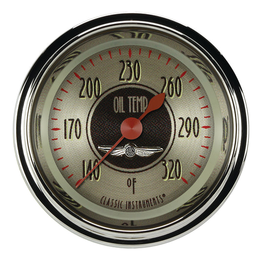 Classic Instruments CIAN128SHC American Nickel - Oil Temp Gauge Full Sweep 2-1/8"