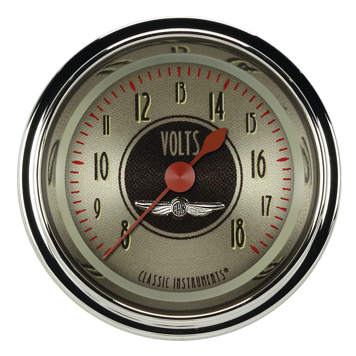 Classic Instruments CIAN130SHC American Nickel - Volt Gauge Full Sweep 2-1/8"
