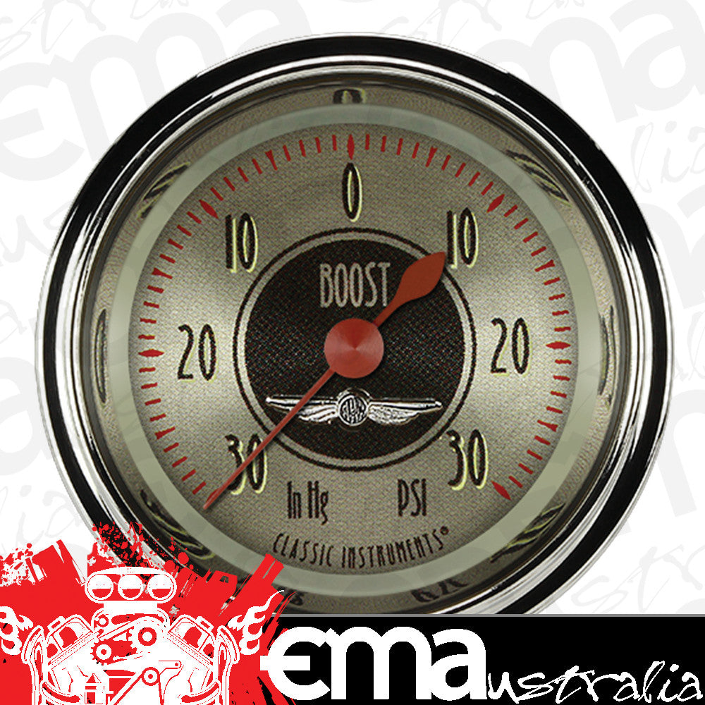 Classic Instruments CIAN141SHC American Nickel 2-1/8" Boost/Vacuum Gauge