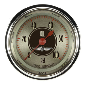 Classic Instruments CIAN181SHC American Nickel 2-1/8" Oil Pressure Gauge