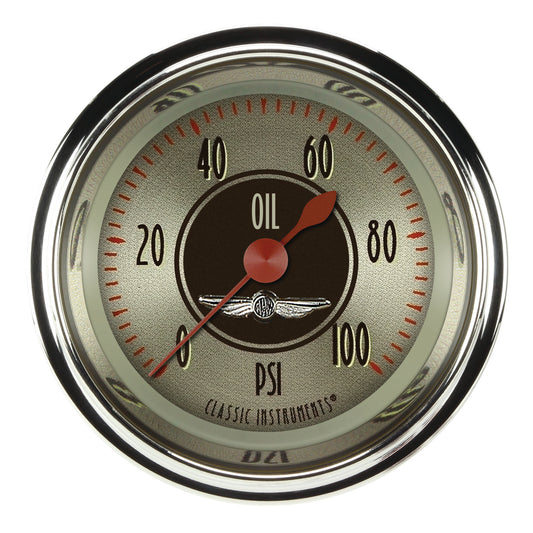 Classic Instruments CIAN181SHC American Nickel 2-1/8" Oil Pressure Gauge