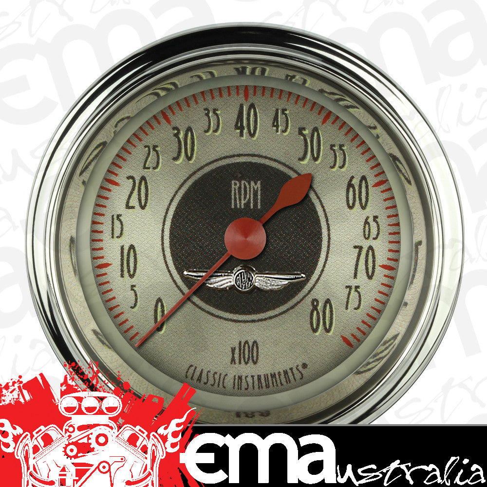 Classic Instruments CIAN183SHC American Nickel 2-1/8" Tachometer 0 - 8000 RPM