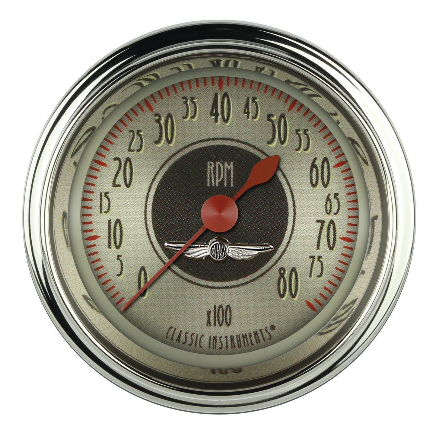 Classic Instruments CIAN183SHC American Nickel 2-1/8" Tachometer 0 - 8000 RPM