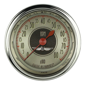 Classic Instruments CIAN183SHC American Nickel 2-1/8" Tachometer 0 - 8000 RPM