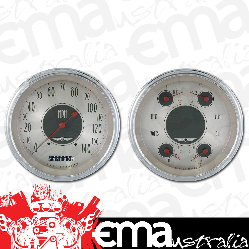 Classic Instruments CIAN52SLC American Nickel 4 - 5/8" Speedo & Quad Gauges