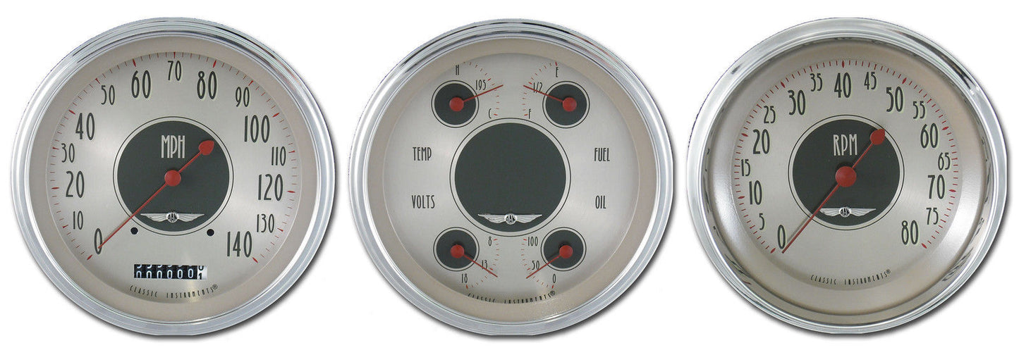 Classic Instruments CIAN53SLC American Nickel Speedo & Tach & Quad Gauges