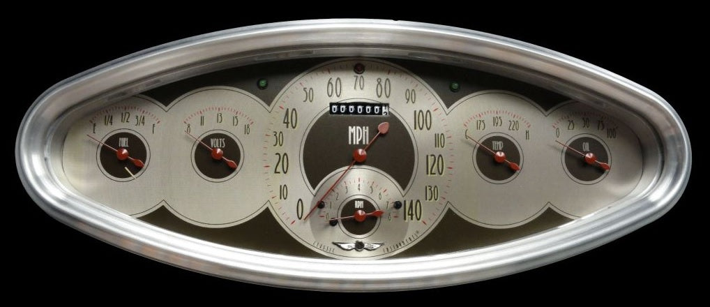 Classic Instruments CIAN6400PB American Nickel - 6 Gauge Oval Cluster
