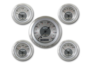 Classic Instruments | CIAW00SRC | CIAW00SHC All - American - 5 Gauge Set 3-3/8" Speedo, 2-1/18" Fuel, Oil, Temp, Volts