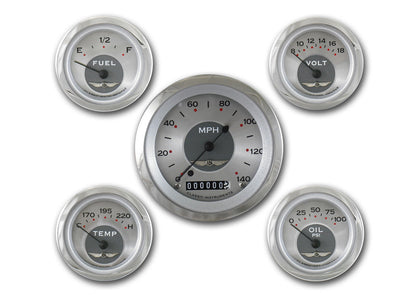 Classic Instruments CIAW00SRC CIAW00SHC All - American - 5 Gauge Set 3-3/8" Speedo, 2-1/18" Fuel, Oil, Temp, Volts