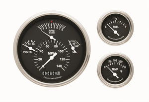 Classic Instruments CICH01BSLF Black 1957 Chevy Package Gauge Set