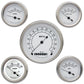 Classic White - 5 Gauge Set Kit - 5 Gauge Set 3-3/8" Speedo, 2-1/18" Fuel, Oil, Temp, Volts