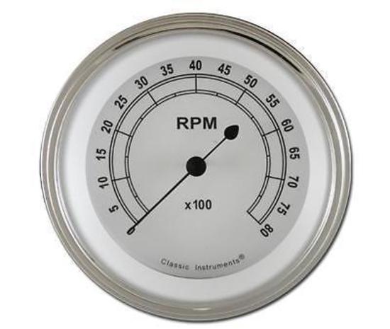 CLASSIC INSTRUMENTS CICW80SLC CLASSIC WHITE - Tachometer 8K RPM 3-3/8"