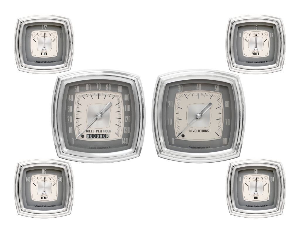 Classic Instruments CIES01 Esquire - 6 Gauge Set 4" Speedo & Tach, 2 - 5/8" Others