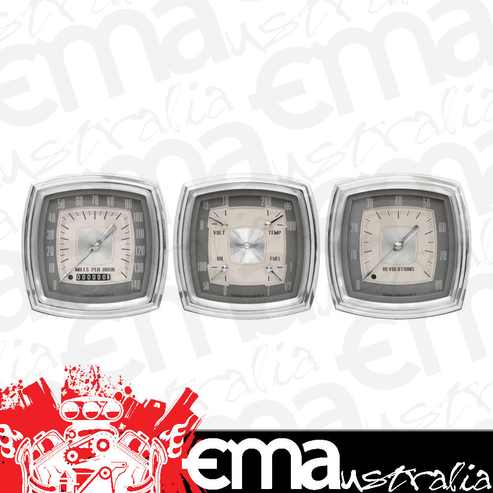Classic Instruments CIES03 Esquire - 3 Gauge Set 4" Speedo & Tach & Quad Gauge