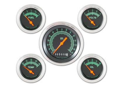 Classic Instruments CIGS00SLF G-Stock - 5 Gauge Set 3-3/8" Speedo, 2-1/18" Fuel, Oil, Temp, Volts