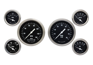 Classic Instruments CIHR01SLF Hot Rod - 6 Gauge Set 3-3/8" Speedo & Tacho, 2-1/18" Fuel, Oil, Temp, Volts