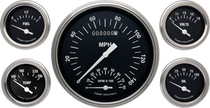 Classic Instruments CIHR65SLF Hot Rod - 5 Gauge Set 4-5/8" Speedtachular & 2-1/8" Fuel, Oil, Temp, Volts