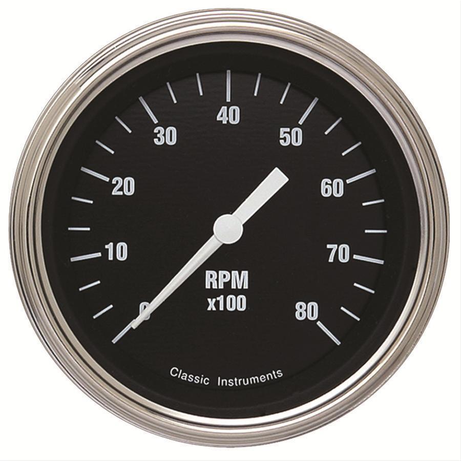 CLASSIC INSTRUMENTS CIHR80SLC CLASSIC BLACK HOTROD - Tachometer 8K RPM 3-3/8"