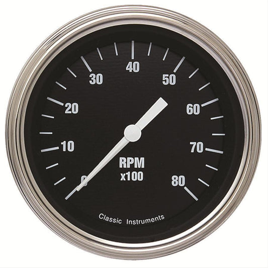 Classic Instruments | HR80SLC | CI CLASSIC BLACK HOTROD - Tachometer 8K RPM 3-3/8"