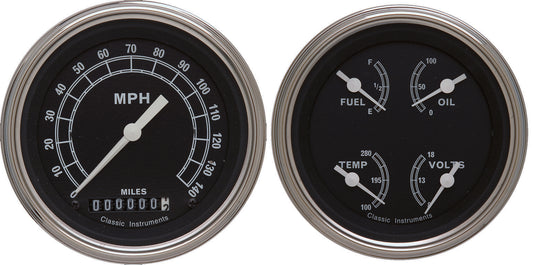 Classic Instruments CITR02SLF Traditional - 2 Gauge Set 3-3/8" Speedo & 3-3/8" Quad