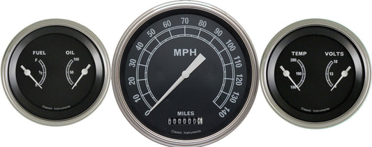 Classic Instruments CITR64SLF Traditional - 3 Gauge Set 4-5/8" Speedo & 2x 3-3/8" Duals