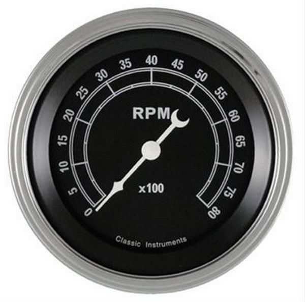 CLASSIC INSTRUMENTS CITR80SLC TRADITIONAL BLACK - Tachometer 8K RPM 3-3/8"