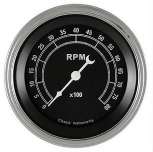 CLASSIC INSTRUMENTS CITR80SLC TRADITIONAL BLACK - Tachometer 8K RPM 3-3/8"