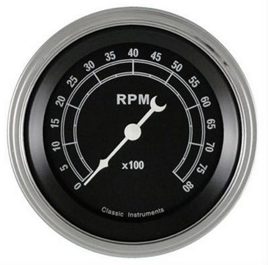 CLASSIC INSTRUMENTS CITR80SLC TRADITIONAL BLACK - Tachometer 8K RPM 3-3/8"