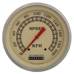 Classic Instruments | CIVT58SLF | Vintage - Speedometer Gauge 4-5/8" (stock KPH)