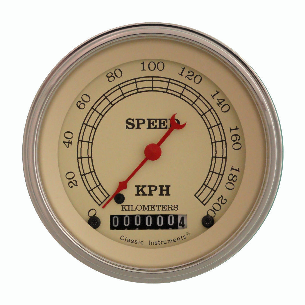 Classic Instruments CIVT59SLF Vintage - Speedometer Gauge 3-3/8" (stock KPH)