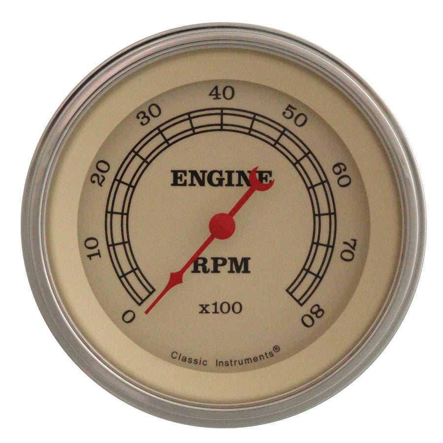 Classic Instruments CIVT80SLF Vintage - Tachometer 8K RPM 3-3/8"