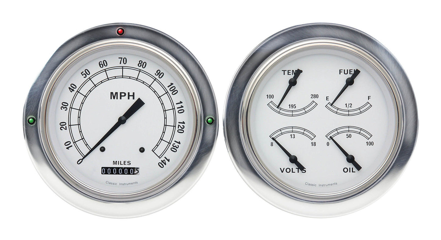 Classic Instruments CT54CW52 Classic White 1954-55 Chevy Truck Gauge Package