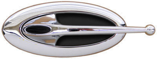 Clayton Machine Works CLA-EL502 Billet Elliptical Ball End Door Handle Chrome Plated w/ Black Inserts