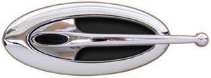 Clayton Machine Works CLA-EL502 Billet Elliptical Ball End Door Handle Chrome Plated w/ Black Inserts