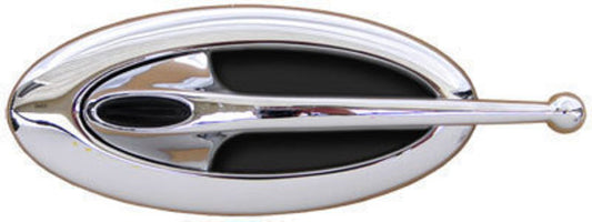 Clayton Machine Works CLA-EL502 Billet Elliptical Ball End Door Handle Chrome Plated w/ Black Inserts