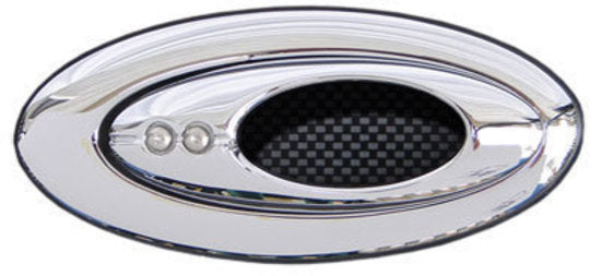Clayton Machine Works CLA-EL503 Billet Elliptical Open Door Handle Chrome Plated w/ Carbon Inserts