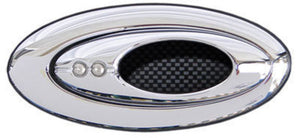 Clayton Machine Works CLA-EL503 Billet Elliptical Open Door Handle Chrome Plated w/ Carbon Inserts