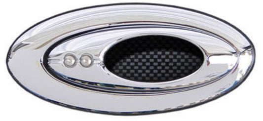 Clayton Machine Works CLA-EL503 Billet Elliptical Open Door Handle Chrome Plated w/ Carbon Inserts
