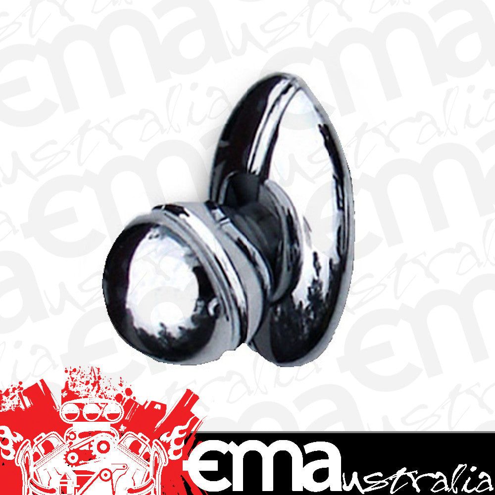 Clayton Machine Works CLA-LR703 Chrome Billet Ribbed Door Latch Release Knob & Bezel