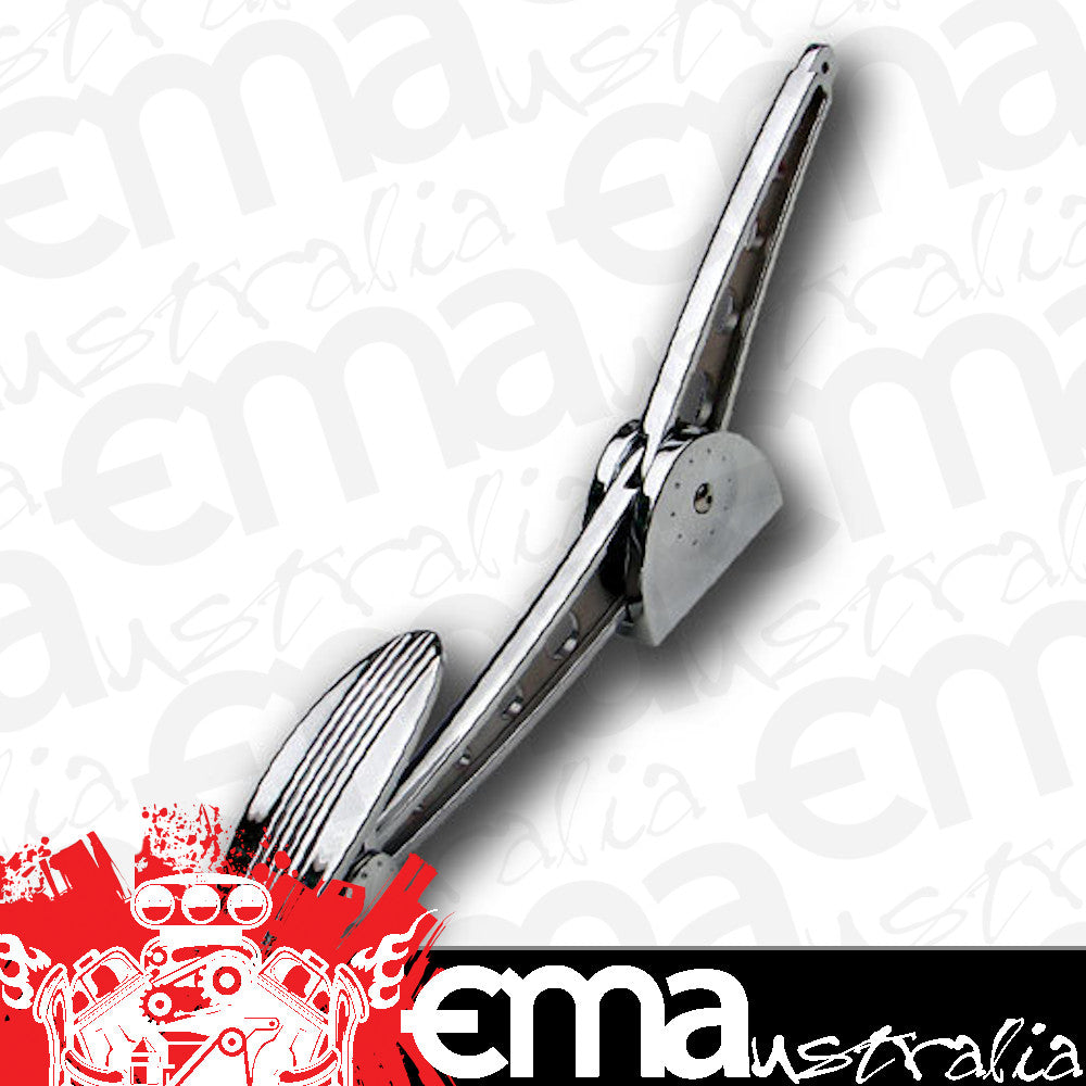 Clayton Machine Works CLA-TA204 Chrome Billet Elliptical Throttle Pedal Assembly Chrome Ribbed