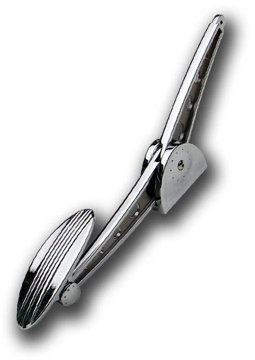Clayton Machine Works CLA-TA204 Chrome Billet Elliptical Throttle Pedal Assembly Chrome Ribbed