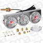 Engine Master Chrome Triple Gauge Panel Mechanical Gauges - Water, Amps & Oil Pressure