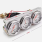 Engine Master Chrome Triple Gauge Panel Mechanical Gauges - Water, Amps & Oil Pressure