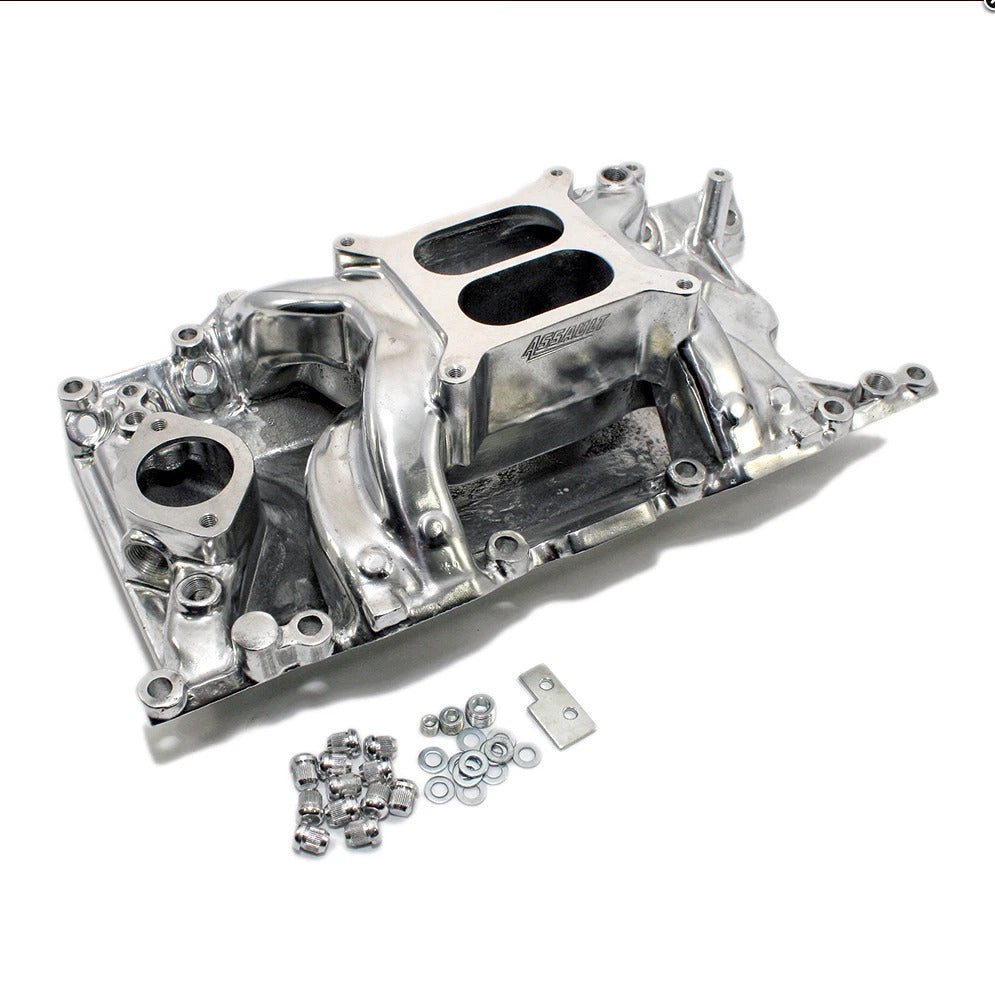 EMA-5026P CHRYSLER INTAKE MANIFOLD SMALL BLOCK 318-340-360 LA 4 BARREL DUAL PLANE POLISHED