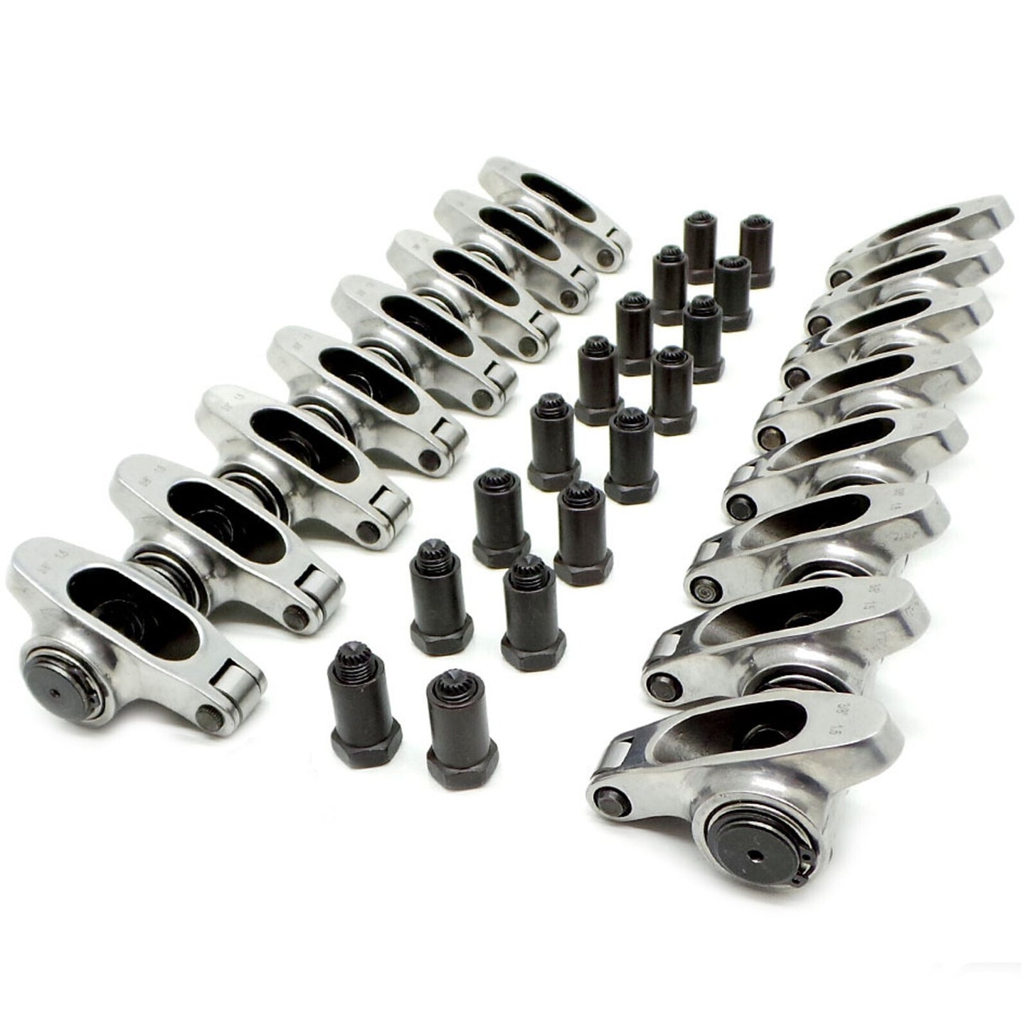 CR351C-900SS 351C Roller Rockers Arms Stainless Steel 1.73 Ratio 7/16" Stud, Ford Boss 302, 351C, Cleveland, 429 460 Big Block Ford BBF